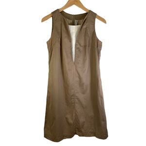 Punch Women's Sleeveless Mini Dress Tan Brown 4 Neutral Career USA Minimalist